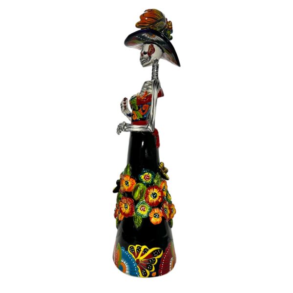 Catrina Con Flores De Ceramica 062 – Dia De Muertos - Imagen 2